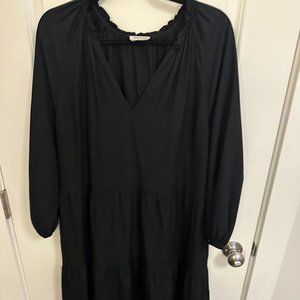 The Drop Women's Ruffle-Neck Tiered Mini Dress XL